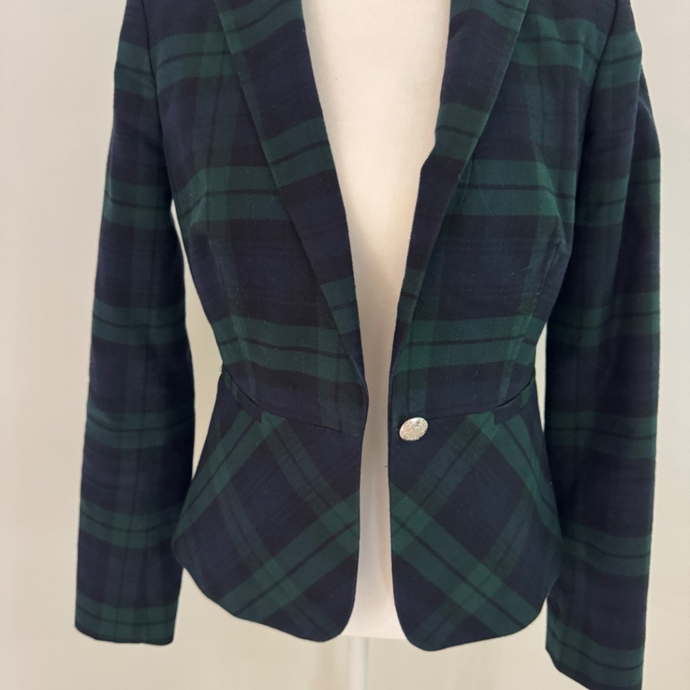 Banana Republic Tartan Plaid Blazer sz 0